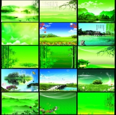 大自然地产海报背景大全15款绿色背景素材