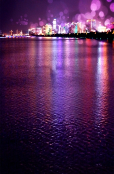 万家灯火城市图片海滨之夜摄影