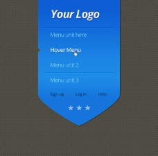 网页设计蓝色网页UI导航设计