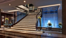 楼梯设计酒店楼梯水景设计图片