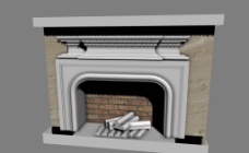 木柴壁炉模型图片