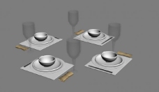 摆盘餐具模型图片