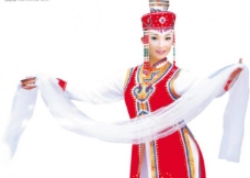 民族手捧哈达顶碗的草原姑娘蒙古人图片
