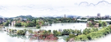 景观设计惠州西湖水墨画图片