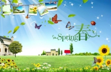 春季背景春天海报图片