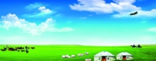 广告设计模板草原蒙古包图片